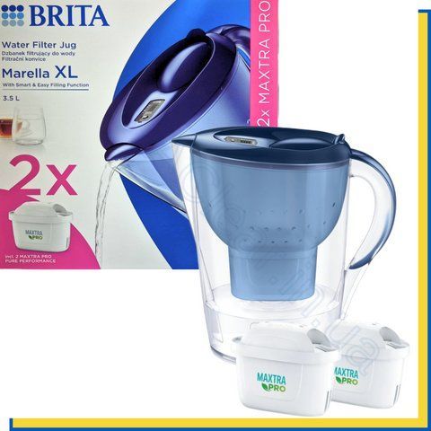 Фільтр-глечик Brita Marella XL 3,5 літра синій (глечик + 2 оновленних картриджа Maxta PRO Pure Perfomance) 1052786 фото