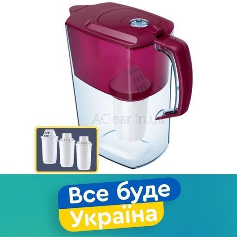 Фільтр-глечик Аквафор Атлант червоний з 3-ма модулями 1833934333 фото